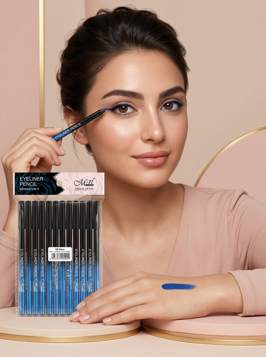 كحل أزرق مقاوم للماء – لون ثابت يدوم طوال اليوم | MN Eyeliner Blue
