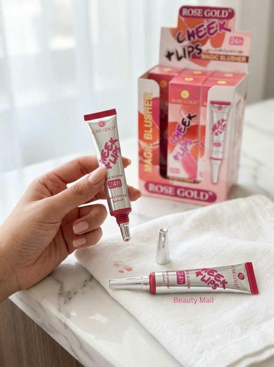 �✨ مورد خدود وشفايف سحري Rose Gold – Lip & Cheek ✨💖